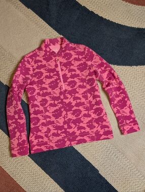 EP Pro Tour Tech Golf Fleece Quarter Zip Hot Pink Camo Camouflage M Medium